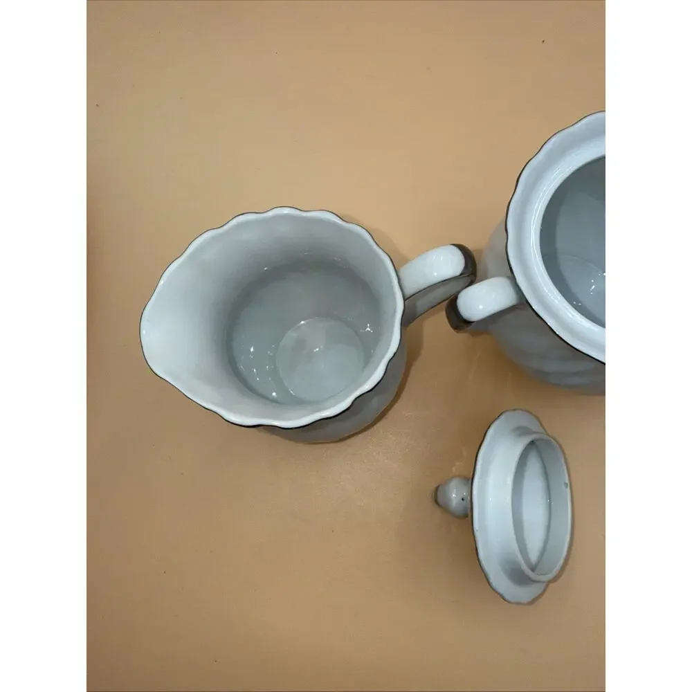2 Piece Vintage Cream And Sugar Holders Harmony House Heirloom Fine China #351